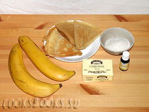 Блинчики фаршированные бананами с ванильной карамелью