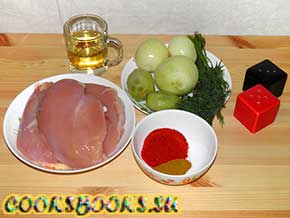 Курица карри на сковороде