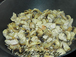 Куриное филе с грибами в сливочном соусе