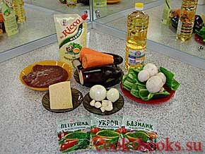 Баклажаны с печенью в чесночно-грибном соусе, фото рецепта