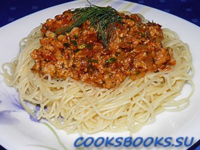 Спагетти под мясным соусом