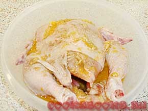 Цыпленок в имбирно-апельсиновом маринаде под медовой корочкой